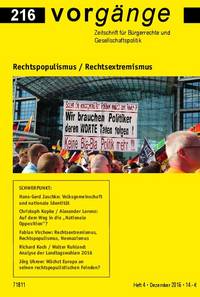 vorgänge 216: Rechtspopulismus / Rechtsextremismus (PDF-VERSION)