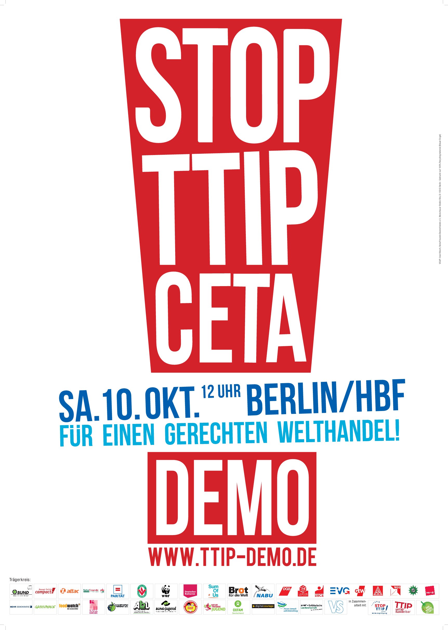 Beitragsbild Großdemonstration: Stoppt TTIP & CETA - für einen gerechten Welthandel