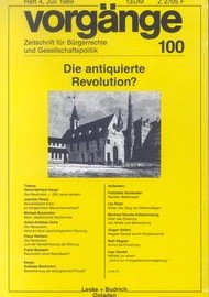 Beitragsbild vorgänge Nr. 100 (Heft 4/1989) Die antiquierte Revolution