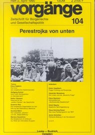 Beitragsbild vorgänge Nr. 104 (Heft 2/1990) Perestrojka von unten