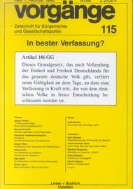 Beitragsbild vorgänge Nr. 115 (Heft 1/1992) In bester Verfassung?
