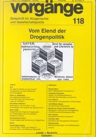 Beitragsbild vorgänge Nr. 118 (Heft 4/1992) Vom Elend der Drogenpolitik