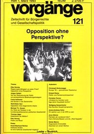 Beitragsbild vorgänge Nr. 121 (Heft 1/1993) Opposition ohne Perspektive?