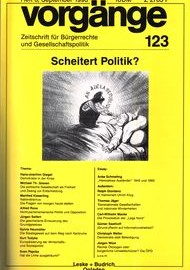 Beitragsbild vorgänge Nr. 123 (Heft 3/1993) Scheitert Politik?