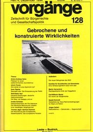 Beitragsbild vorgänge Nr. 128 (Heft 4/1994) Gebrochene konstruierte Wirklichkeiten