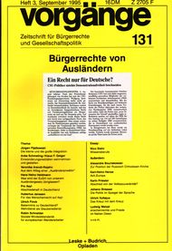 vorgänge Nr. 131 (Heft 3/1995) Bürgerrechte von Ausländern