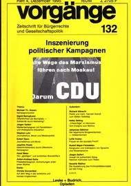 Beitragsbild vorgänge Nr. 132 (Heft 4/1995) Inszenierung politischer Kampagnen