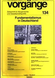 Beitragsbild vorgänge Nr. 134 (Heft 2/1996) Fundamentalismus in Deutschland