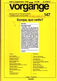 Beitragsbild vorgänge Nr. 147 (Heft 3/1999) Europa, quo vadis?