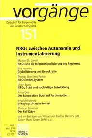 vorgänge Nr. 151 (Heft 3/2000) NROs zwischen Autonomie und Instrumentalisierung