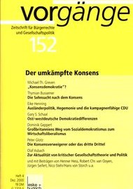Beitragsbild vorgänge Nr. 152 (Heft 4/2000) Der umkämpfte Konsens