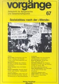 Beitragsbild vorgänge Nr. 67 (Heft 1/1984) Sozialabbau nach der 