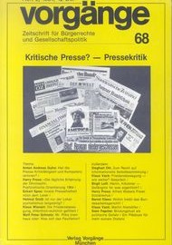 Beitragsbild vorgänge Nr. 68 (Heft 2/1984) Kritische Presse? - Pressekritik
