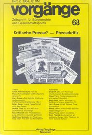 vorgänge Nr. 68 (Heft 2/1984) Kritische Presse? - Pressekritik