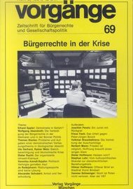 Beitragsbild vorgänge Nr. 69 (Heft 3 /1984) Bürgerrechte in der Krise