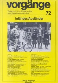 Beitragsbild vorgänge Nr. 72 (Heft 6/1984) Inländer / Ausländer