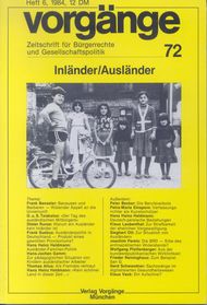vorgänge Nr. 72 (Heft 6/1984) Inländer / Ausländer