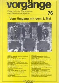 Beitragsbild vorgänge Nr. 76 (Heft 4/1985) Vom Umgang mit dem 8. Mai