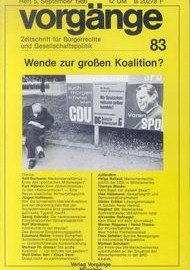 Beitragsbild vorgänge Nr. 83 (Heft 5/1986) Wende zur großen Koalition?