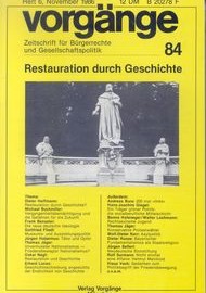 Beitragsbild vorgänge Nr. 84 (Heft 6/1986) Restauration durch Geschichte