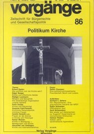 Beitragsbild vorgänge Nr. 86 (Heft 2/1987) Politikum Kirche