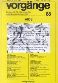 Beitragsbild vorgänge Nr. 88 (Heft 4/1987) AIDS