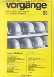 Beitragsbild vorgänge Nr. 93 (Heft 3/1988) Kriegs - Hilfs - Dienst
