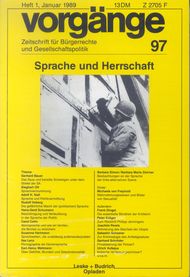 vorgänge Nr. 97 (Heft 1/1989) Sprache und Herschaft