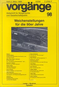 vorgänge Nr. 98 (Heft 2/1989) Weichenstellung für die 90er Jahre