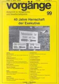 Beitragsbild vorgänge Nr. 99 (Heft 3/1989) 40 Jahre Herrschaft der Exekutive