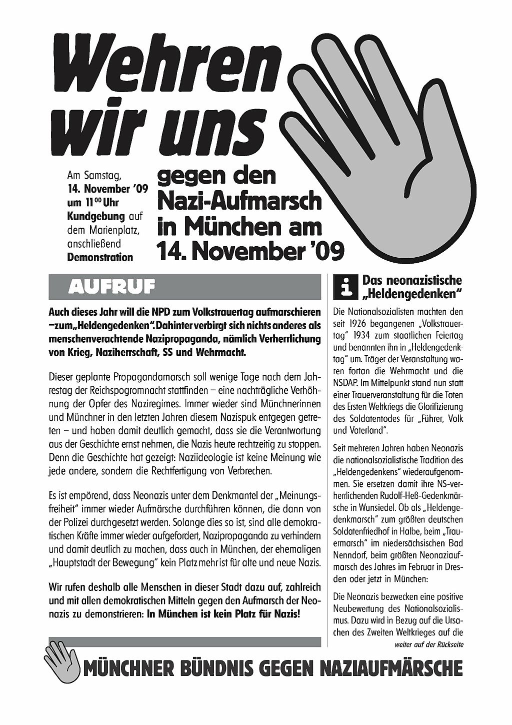 Beitragsbild Wehren wir uns gegen den Nazi-Aufmarsch in München