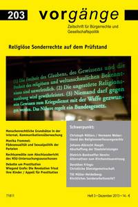 vorgänge 203: Religiöse Sonderrechte auf dem Prüfstand (PDF-Version)