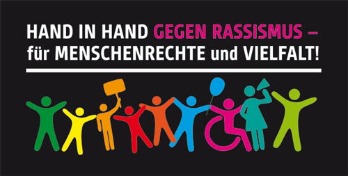 Beitragsbild Bundesweite Menschenkette des Bündnis „Hand in Hand gegen Rassissmus  für Menschenrechte und Vielfalt“