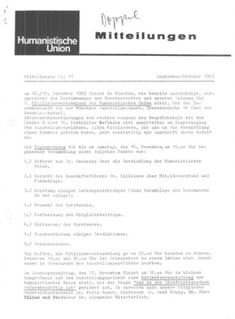 Mitteilungen Nr. 11 (Heft 5/1963)