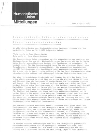 Mitteilungen Nr. 20 (Heft 2/1965)