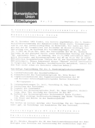 Mitteilungen Nr. 23 (Heft 5/1965)