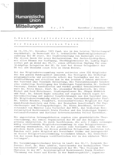 Beitragsbild Mitteilungen Nr. 24 (Heft 6/1965)