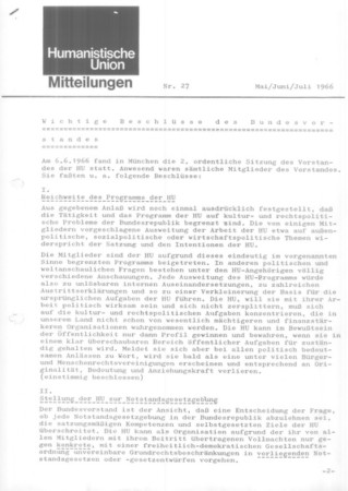 Mitteilungen Nr. 27 (Heft 3/1966)