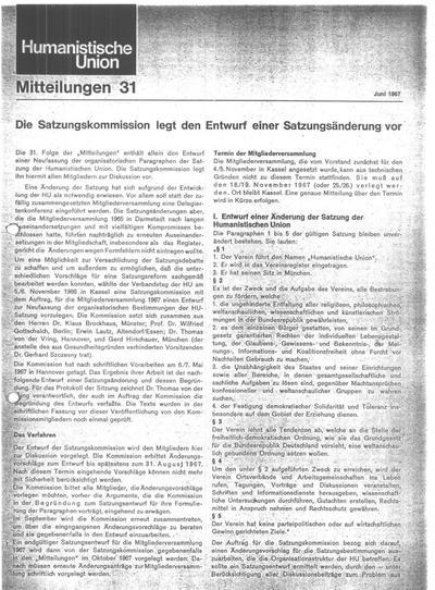 Beitragsbild Mitteilungen Nr. 31 (Heft 2/1967)
