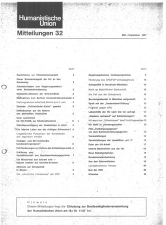 Beitragsbild Mitteilungen Nr. 32 (Heft 3/1967)