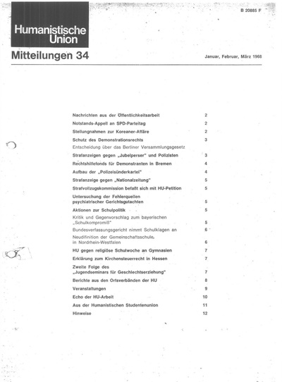 Beitragsbild Mitteilungen Nr. 34 (Heft 1/1968)