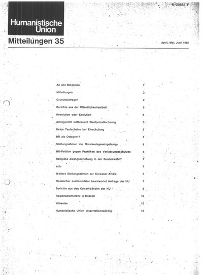 Beitragsbild Mitteilungen Nr. 35 (Heft 2/1968)