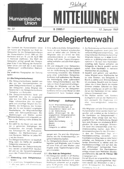 Beitragsbild Mitteilungen Nr. 37 (Heft 1/1969)