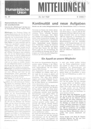 Mitteilungen Nr. 39 (Heft 3/1969)