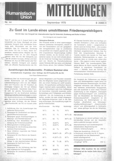 Beitragsbild Mitteilungen Nr. 44 (Heft 4/1970)