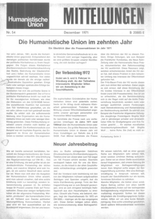 Mitteilungen Nr. 54 (Heft 8/1971)