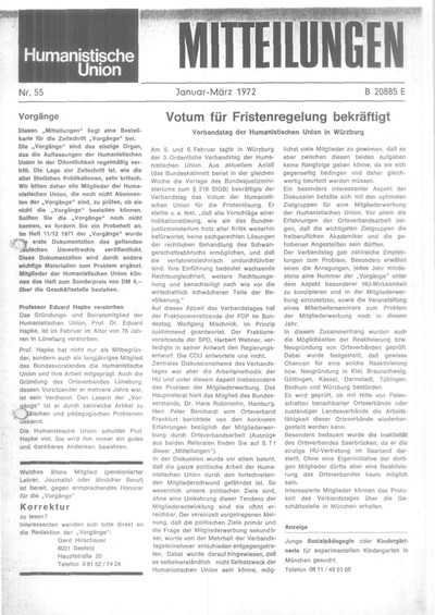 Beitragsbild Mitteilungen Nr. 55 (Heft 1/1972)