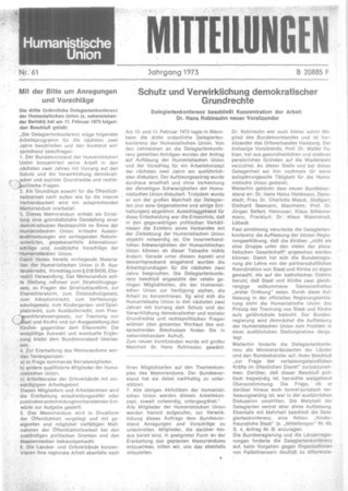 Mitteilungen Nr. 61 (Heft 1/1973)