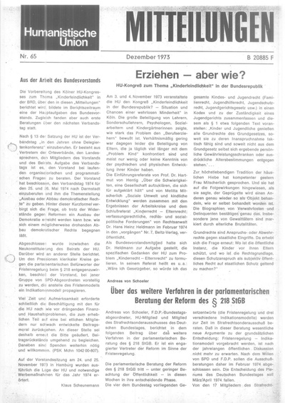 Beitragsbild Mitteilungen Nr. 65 (Heft 5/1973)