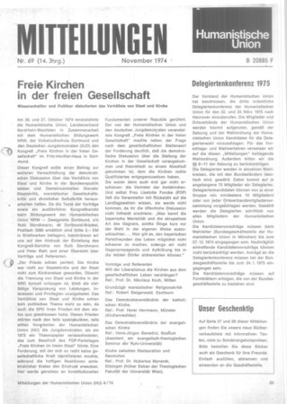 Mitteilungen Nr. 69 (Heft 4/1974)